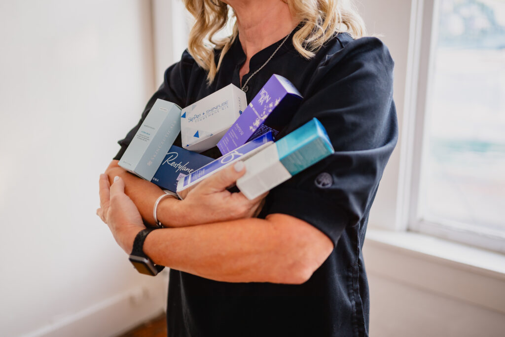 Amy cradling a few of her favorite products.